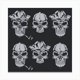 Skulls With Hats Canvas Print