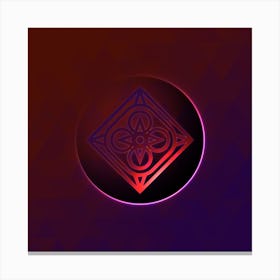 Geometric Neon Glyph on Jewel Tone Triangle Pattern 133 Canvas Print