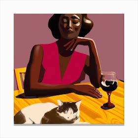 Wine and Cats Canvas Print