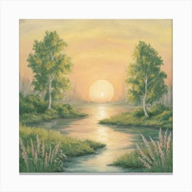 Sunset By The River 3 Canvas Print