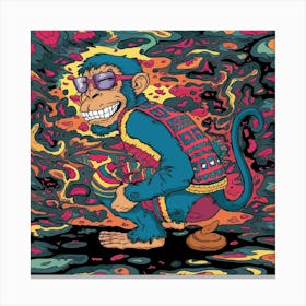 Monkey Psychedelic Canvas Print