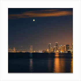 San Diego Skyline At Night Canvas Print