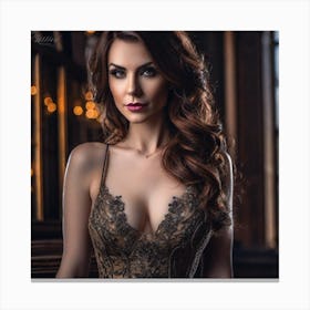 Brunette Beauty Canvas Print