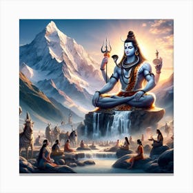 Lord Shiva at himalayas Canvas Print