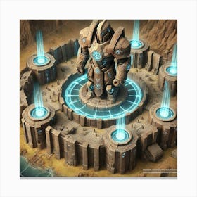 A Detailed Depiction Of A Stonebound Guardian Unit Canvas Print