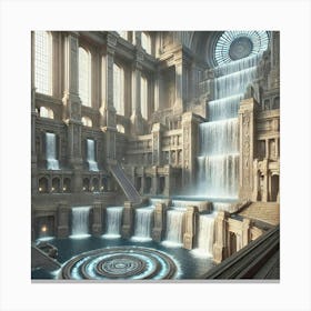 Cascade Sovereignty Central Waterfall Citadel Features Canvas Print