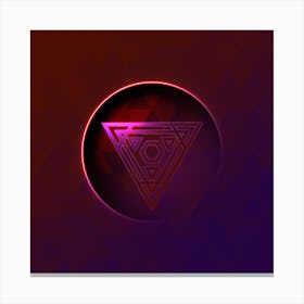Geometric Neon Glyph on Jewel Tone Triangle Pattern 486 Canvas Print