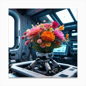 Flowers In Space Canvas Print