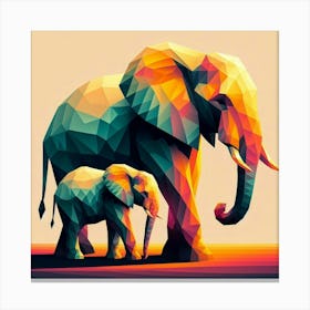 The Rooted Duo Elephants Canvas Print