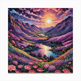 Sunset In The Mountains 17 Canvas Print