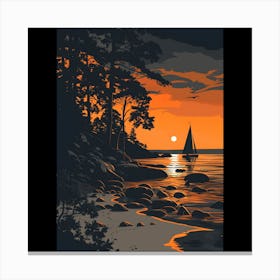 Sunset Sailboat Canvas Print