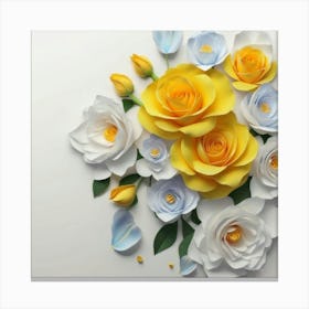 Spring flowers on a bright white wall, 18 Canvas Print