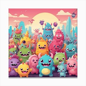 Monsters In The City 2 Canvas Print