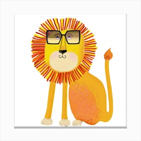 Lion With Glasses Canvas Print