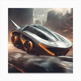 312696 Futuristic Flying Car With Smooth Lines, Shot In A Xl 1024 V1 0 Canvas Print
