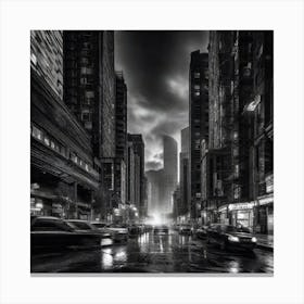 Black And White Cityscape 8 Canvas Print