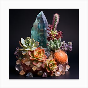 Succulents and Stones 9 Canvas Print