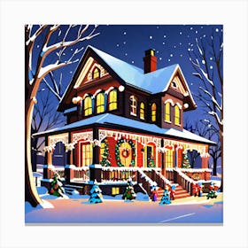 Christmas Decorated Home Outside (66) Canvas Print