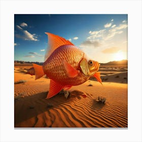 Firefly Surreal Desert With Elephant Sized Goldfish 96000 Canvas Print