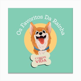 Corgis Vida - Quote Design Maker Featuring Dog Graphics - dog, puppy, cute, dogs, puppies 1 Canvas Print