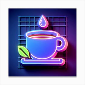 Neon Tea Cup Canvas Print