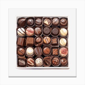 Chocolates In A Box Canvas Print