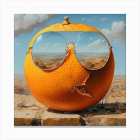 Orange With Sunglasses Canvas Print