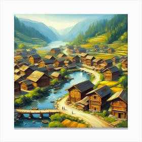 Chinese Village Canvas Print