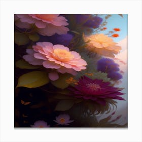 Flowers In The Sky Canvas Print