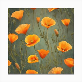 Boho Wildflower Painting California Poppy 3 Canvas Print