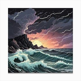 Sea Ocean Wallpaper Art Print (1) Canvas Print