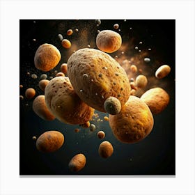 Asteroid Field Illustration Canvas Print