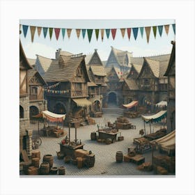 Medieval Village Canvas Print