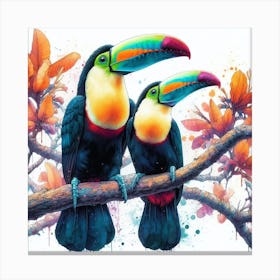 A Pair Of Keel Billed Toucans Canvas Print