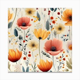 Floral Seamless Pattern Canvas Print