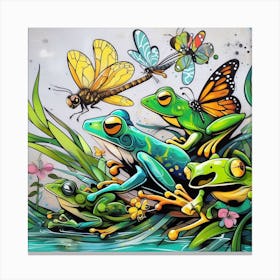 Frog Street Art 17 Canvas Print