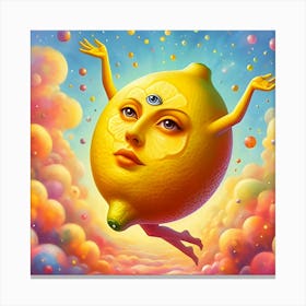 Lemon, Surrealist Painting Canvas Print