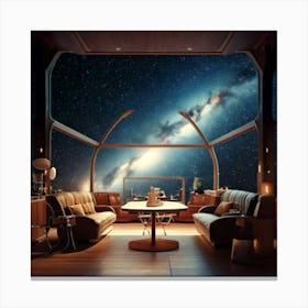 Firefly Nordic Style, Coffee Shop, Spaceship, Galley, Galaxy, Hyper Realistic, Futuristic, Scandinav (1) Canvas Print