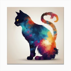 Abstract Cat Silhouette Canvas Print