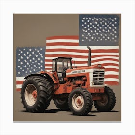 American Flag Tractor 6 Canvas Print