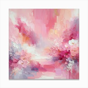 Abstract Pink Flowers Canvas Print