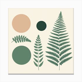 Scandinavian style, Green fern Canvas Print