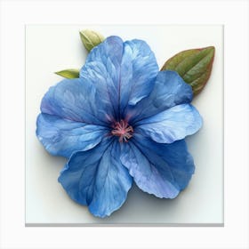 Blue Hibiscus Flower Canvas Print