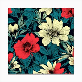 Floral Seamless Pattern Canvas Print