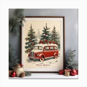 Vintage Christmas Print Canvas Print