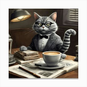 Cat In A Suit 1 Canvas Print