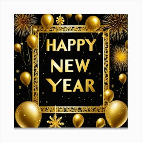Happy New Year Frame Canvas Print