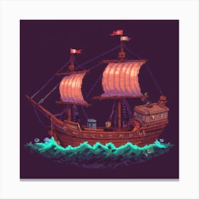 Pixel Ship 2 Canvas Print