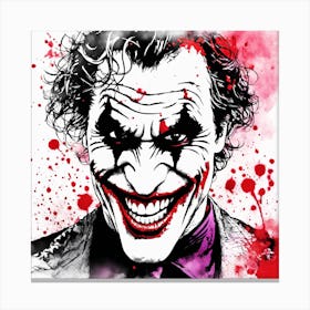 The Joker Portrait Ink Painting (24) Canvas Print