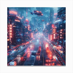 Cyber City Art Canvas Print